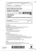 Pearson Edexcel A level CHEMISTRY paper 3 QUESTION PAPER June 2024