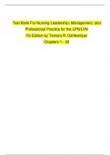 Test Bank For Nursing Leadership, Management, and  Professional Practice for the LPN/LVN 7th Edition by Tamara R. Dahlkemper