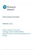 Pearson Edexcel A level BIOLOGY A(Salters Nuffield) paper 3 MARK SCHEME June 2024