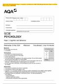 AQA GCSE PSYCHOLOGY Paper 1 Cognition and Behaviour MAY 2024 Merged Question Paper and Final Mark scheme {VERIFIED}