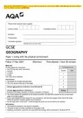 AQA GCSE GEOGRAPHY Paper 1 Living with the physical environment MAY 2024 Merged Question Paper and Final Mark scheme {VERIFIED}