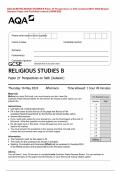 AQA GCSE RELIGIOUS STUDIES B Paper 2Y Perspectives on faith (Judaism) MAY 2024 Merged Question Paper and Final Mark scheme {VERIFIED}