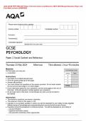 AQA GCSE PSYCHOLOGY Paper 2 Social Context and Behaviour MAY 2024 Merged Question Paper and Final Mark scheme {VERIFIED}