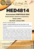 HED4814 Assessment PORTFOLIO (COMPLETE ANSWERS) 2024 - DUE January 2025