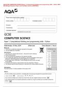 AQA GCSE COMPUTER SCIENCE Paper 1 Computational thinking and programming skills – Python MAY 2024 Merged Question Paper and Final Mark scheme {VERIFIED}