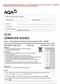 AQA GCSE COMPUTER SCIENCE Paper 1 Computational thinking and programming skills – VB.NET MAY 2024 Merged Question Paper and Final Mark scheme {VERIFIED}