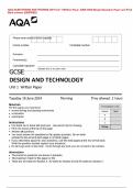 AQA GCSE DESIGN AND TECHNOLOGY Unit 1 Written Paper JUNE 2024 Merged Question Paper and Final Mark scheme {VERIFIED}