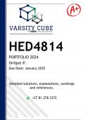 HED4814 PORTFOLIO (DETAILED ANSWERS) 2024 - DISTINCTION GUARANTEED 