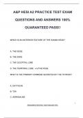 A&P HESI A2 PRACTICE TEST EXAM  QUESTIONS AND ANSWERS 100%  GUARANTEED PASS!!