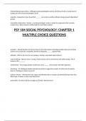 PSY104 SOCIAL PSYCHOLOGY MULTIPLE CHOICE QUESTIONS WITH CORRECT AND DETAILED SOLUTIONS; GRADED A+ 100% VERIFIED SOLUTIONS