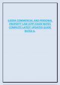 LLB204 COMMERCIAL AND PERSONAL  PROPERTY LAW (CPP) EXAM NOTES  COMPLETE LATEST UPDATED GUIDE  RATED A.