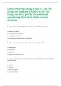 Lehne Pharmacology Exam 4 - Ch. 76: Drugs for Asthma & COPD & Ch. 78: Drugs for PUD (w/Ch. 78 additional questions) 2025 With 100% correct answers