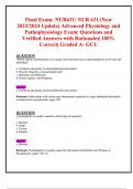 FINAL Exam: NUR631/ NUR 631 (New 2023/2024 Update) Advanced Physiology and Pathophysiology Exam| Questions and Verified Answers| 100% Correct| Graded A- GCU