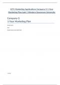 VZT1 Marketing Applications Company G 1-Year Marketing Plan task 1 Western Governors University