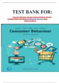 TEST BANK FOR: Consumer Behaviour: Buying, Having, And Being, Seventh Canadian Edition (9th Edition) By Michael R. Solomon Latest Update Graded A+