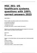 HSC 301- US healthcare systems questions with 100- correct answers 2025.