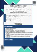 NHA Certified Patient Care Technician/Assistant (CPCT/A) Certification 2025-2026 NHA CPCT/A Certification Exam Review Questions with Correct Answers | 100% Pass Guaranteed | Graded A+ |