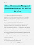 BMAL 590 Information Management Systems Exam Questions and Answers 100% Pass