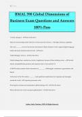 BMAL 590 Global Dimensions of Business Exam Questions and Answers 100% Pass