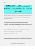 BMAL-590 Global Dimensions of Business Exam Questions and Answers 100% Pass