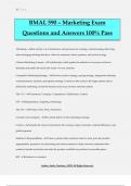 BMAL 590 – Marketing Exam Questions and Answers 100% Pass