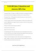 FAM 400 Quiz 2 Questions and Answers 100% Pass