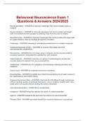 Behavioral Neuroscience Exam 1 Questions & Answers 2024/2025