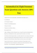 Aeromedical for Flight Personnel Exam Questions and Answers 100% Pass