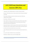 ANT 2100 Exam Questions and Answers 100% Pass