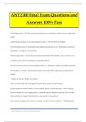 ANT2100 Final Exam Questions and Answers 100% Pass