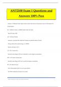 ANT2100 Exam 1 Questions and Answers 100% Pass