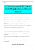 AP Macroeconomics Unit 2 Progress Check: MCQ Questions and Answers 100% Pass