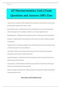 AP Macroeconomics: Unit 2 Exam Questions and Answers 100% Pass