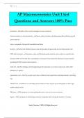 AP Macroeconomics Unit 1 test Questions and Answers 100% Pass