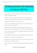 AP Macroeconomics Unit 1 Questions and Answers 100% Pass