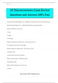 AP Macroeconomics Exam Review Questions and Answers 100% Pass