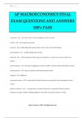 AP MACROECONOMICS FINAL EXAM QUESTIONS AND ANSWERS 100% PASS