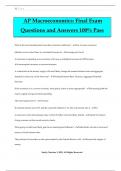 AP Macroeconomics: Final Exam Questions and Answers 100% Pass