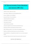 AP Macroeconomics Exam Questions and Answers 100% Pass