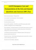 AAOS Emergency Care and Transportation of the Sick and Injured Questions and Answers 100% Pass