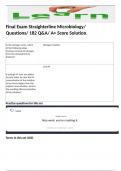 Final Exam Straighterline Microbiology/ Questions/ 182 Q&A/ A+ Score Solution. 