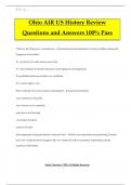 Ohio AIR US History Review Questions and Answers 100% Pass