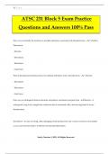 ATSC 231 Block 5 Exam Practice Questions and Answers 100% Pass