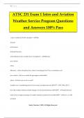 ATSC 231 Exam 1 Intro and Aviation Weather Service Program Questions and Answers 100% Pass