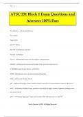 ATSC 231 Block 1 Exam Questions and Answers 100% Pass