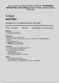 AQA A LEVEL (7042/2E) HISTORY PAPER 2E: THE ENGLISH REVOLUTION, 1625–1660 QUESTION PAPER+ MARK SCHEME JUNE 2024