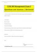 COB 300 Management Exam 2 Questions and Answers | Reviewed