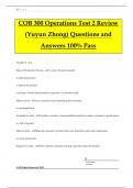 COB 300 Operations Test 2 Review (Yuyun Zhong) Questions and Answers 100% Pass