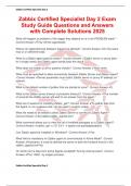 Zabbix Certified Specialist Day 2 Exam Study Guide Questions and Answers with Complete Solutions 2025