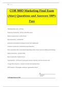 COB 300D Marketing Final Exam (Atav) Questions and Answers 100% Pass